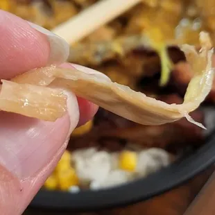 Some old piece of dried out thing(???) in their curry.