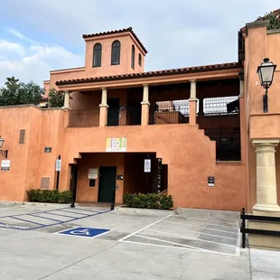 the entrance to the building