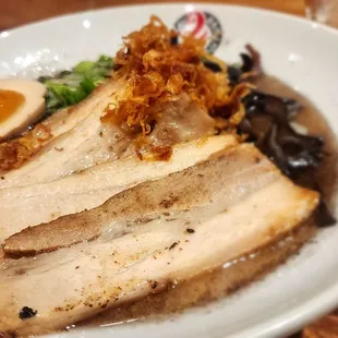 Black Tonkotsu Ramen - Salt based creamy tonkotsu with extra black garlic sauce (added extra pork belly, worth it).