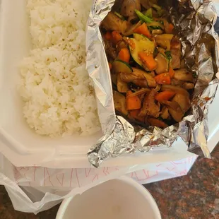 Chicken teriyaki Bento box with miso soup