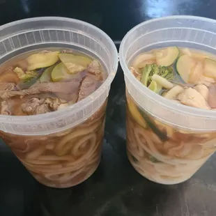 Udon noodles - chicken and beef