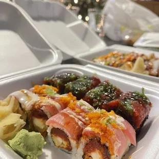 a variety of sushi