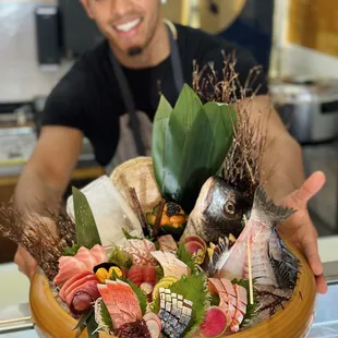 Chef special sashimi platter recommended and created by Chef Danny so beautiful, fresh and delicious!