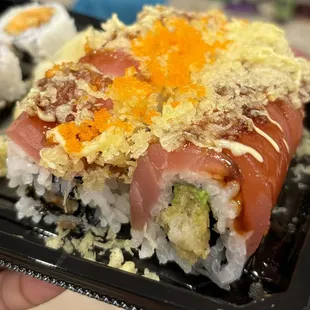 The Ocean Roll topped with Maguro