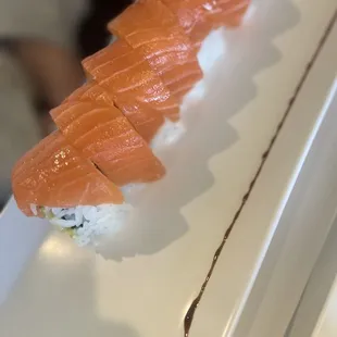 salmon on a white plate