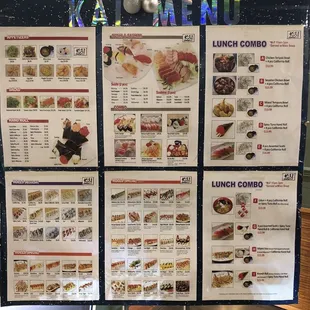 The menu they have standing by the register