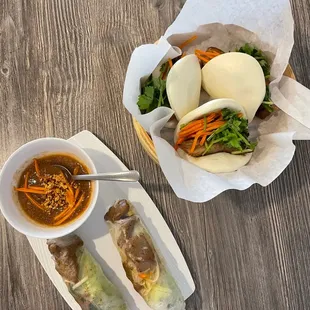 Pork Bao Buns &amp; Chicken Spring rolls