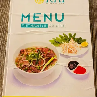 Menu cover