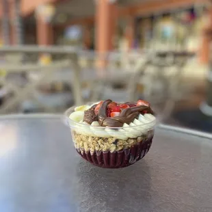 a cupcake on a table