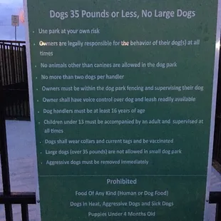 Small Park Rules