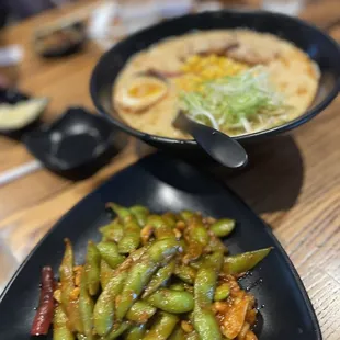 Spicy Garlic Edamame