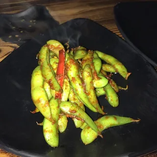Spicy Garlic Edamame