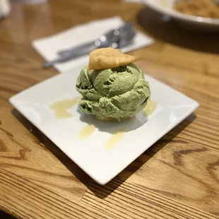 Green tea ice cream  ( can get for free if you sign in)
