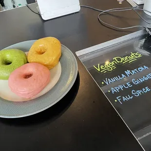 Vegan donut selection
