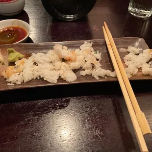 Too much rice to enjoy a proper sushi meal