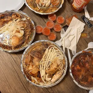 a table full of food