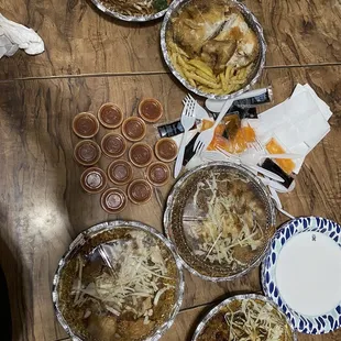 a table full of food