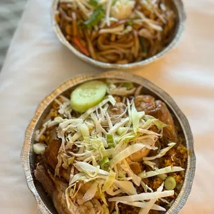 two bowls of food