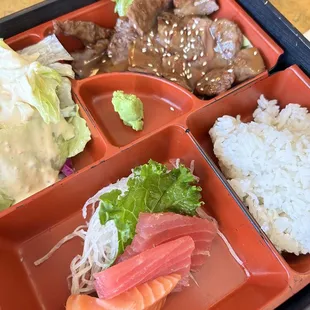 2. Sashimi and Beef Teriyaki Lunch