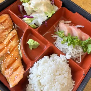 4. Sashimi and Salmon Teriyaki Dinner