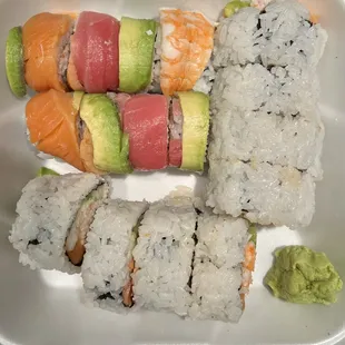 One Rainbow Roll and one Seahawk Roll to go.