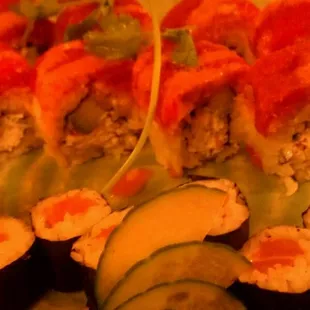 Salmon roll &amp; Des Moines roll