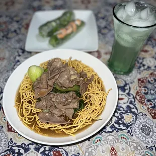 #77. Beef or Chicken Crispy Egg Noodle with Gravy Sauce and Bok Choy really enjoyed it