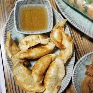 a variety of asian food