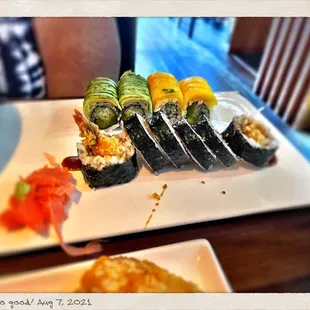 a plate of sushi