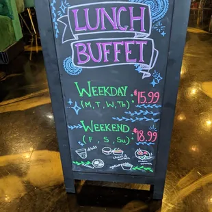 Lunch buffet details