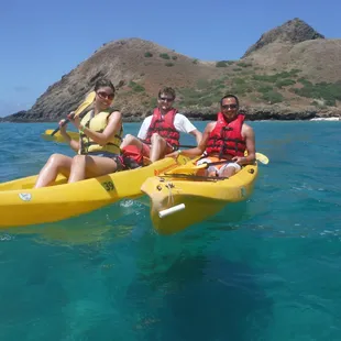 Kayaking back from the Mokes