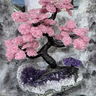 Rose Quartz and Amethyst Bonsai Tree