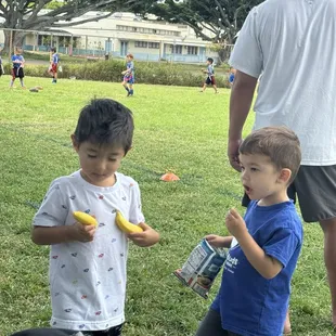 Guess what he did with the bananas?