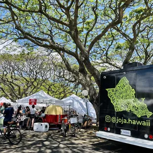  food truck with a map of hawaii on it