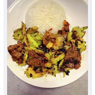 Bitter Melon Beef with Black Bean Sauce
