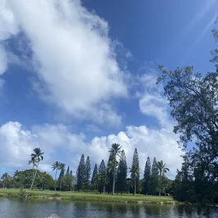 View of the Mid Pacific Golf course in Kailua from the Enchanted Lakes-Kae'elepulu stream/canal 11/06/22.