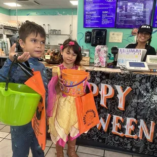 The kids had a blast trick or treating in kailua town center lanikai juice