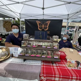 Most unusual booth- butterfly chrysalis to transform and release!