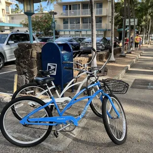Electra bikes provided by the hotel