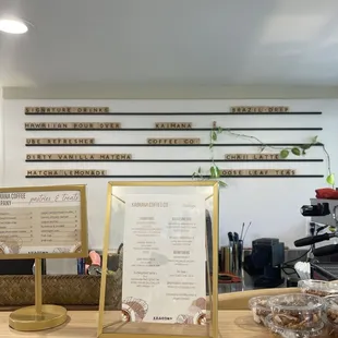 he menu and coffee station