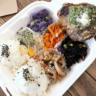 Hijiki, Okinawan potato, lotus roots, grilled chicken