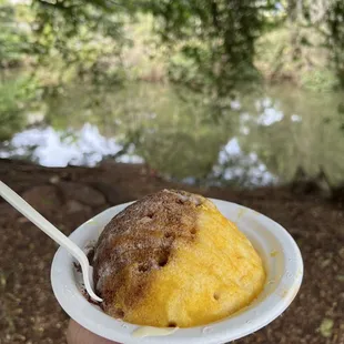 Shave ice with the most peaceful scenery