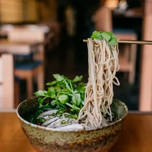 duck watercress soba