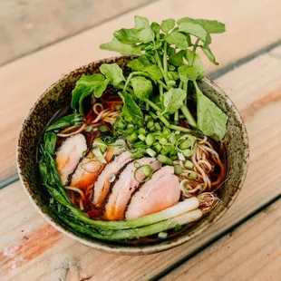duck watercress soba