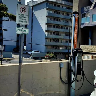 EV charging station at the Kaimuki Shopping Center.