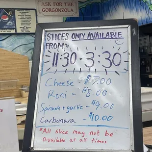 slices are available from 11:30-3:30