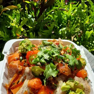 Taro Chip Salmon Poke Bowl