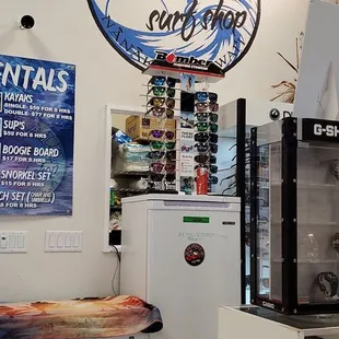 the interior of the shop