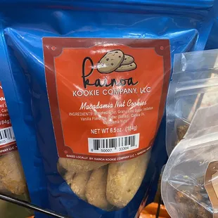 Kainoa Kookie Company LLC  Macadamia Nut cookies. Found these at Kapiolani Medical Center Gift Shop!