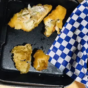 Regular/Small Fish &amp; Chips. The batter fell off leaving  thin pieces of fish, very disappointed